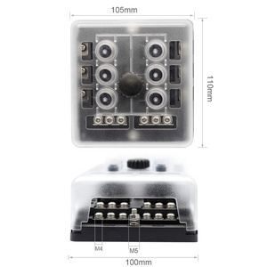 LEDインジケータ付き防水6ウェイ回路ブレーカーボックス、32V DC、車、マリン、バス用のマイナス端子 & プッシュリセット-15Aヒューズ - Product Image 2