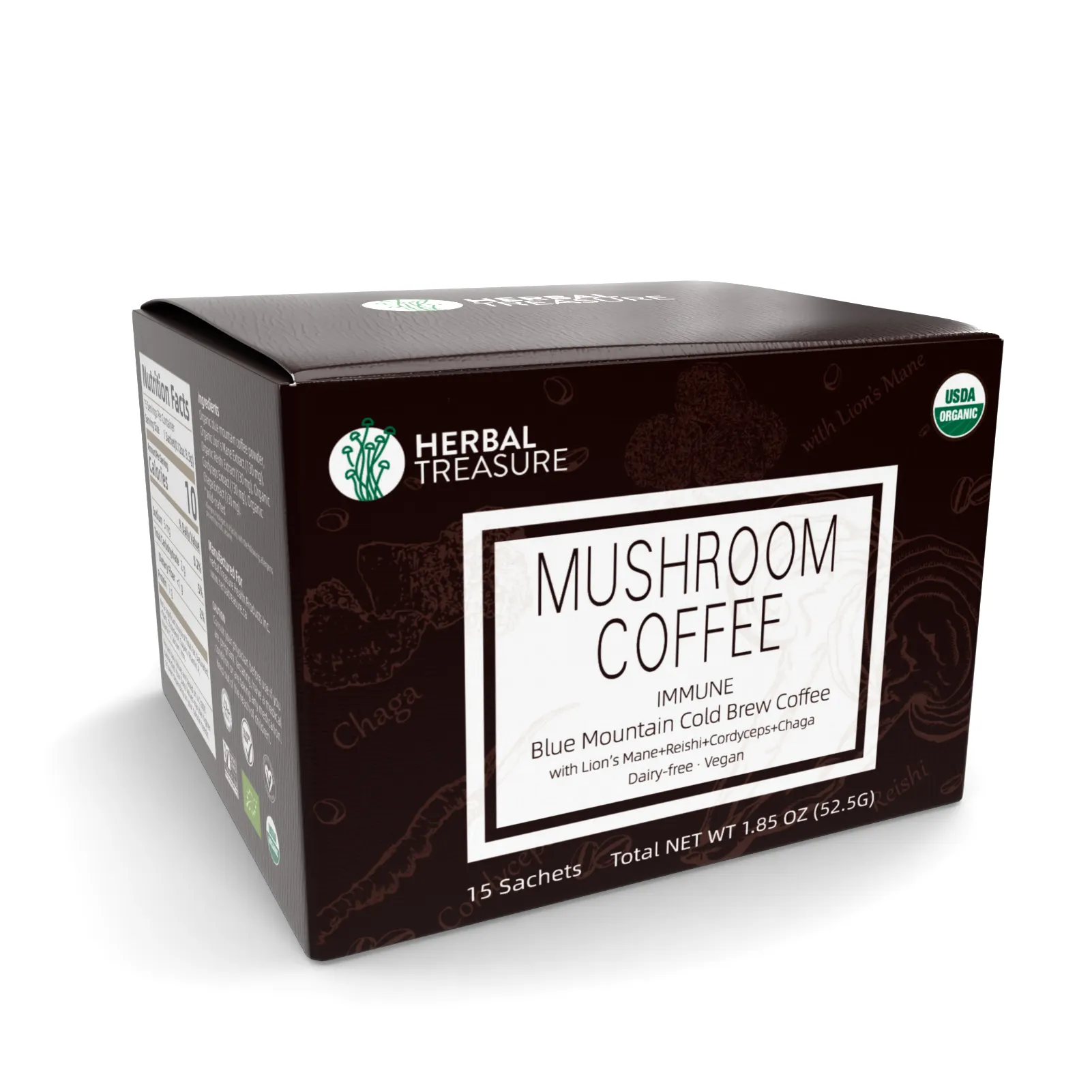 Кофейная смесь Ganoderma Lucidum Reishi гриб растворимый кофе 7 в 1 макс. пакет OEM коробка упаковка для еды органический зазор GMP