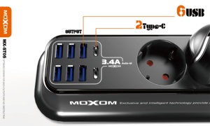 MOXOM EU Version Desktop Child Protection 12 Outlets 4 Ways 6 <strong>USB</strong> 2 Type-C Power Saving <strong>Multi</strong> <strong>Function</strong> Power Strip