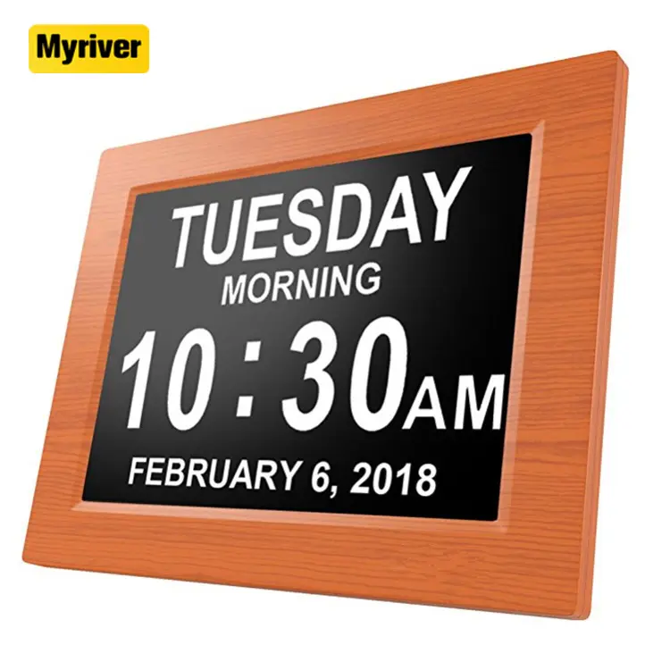 Myriver2020デスクトップ16:9比率7インチデジタルカレンダーデイクロック、Alzheimerの記憶喪失と視力障害