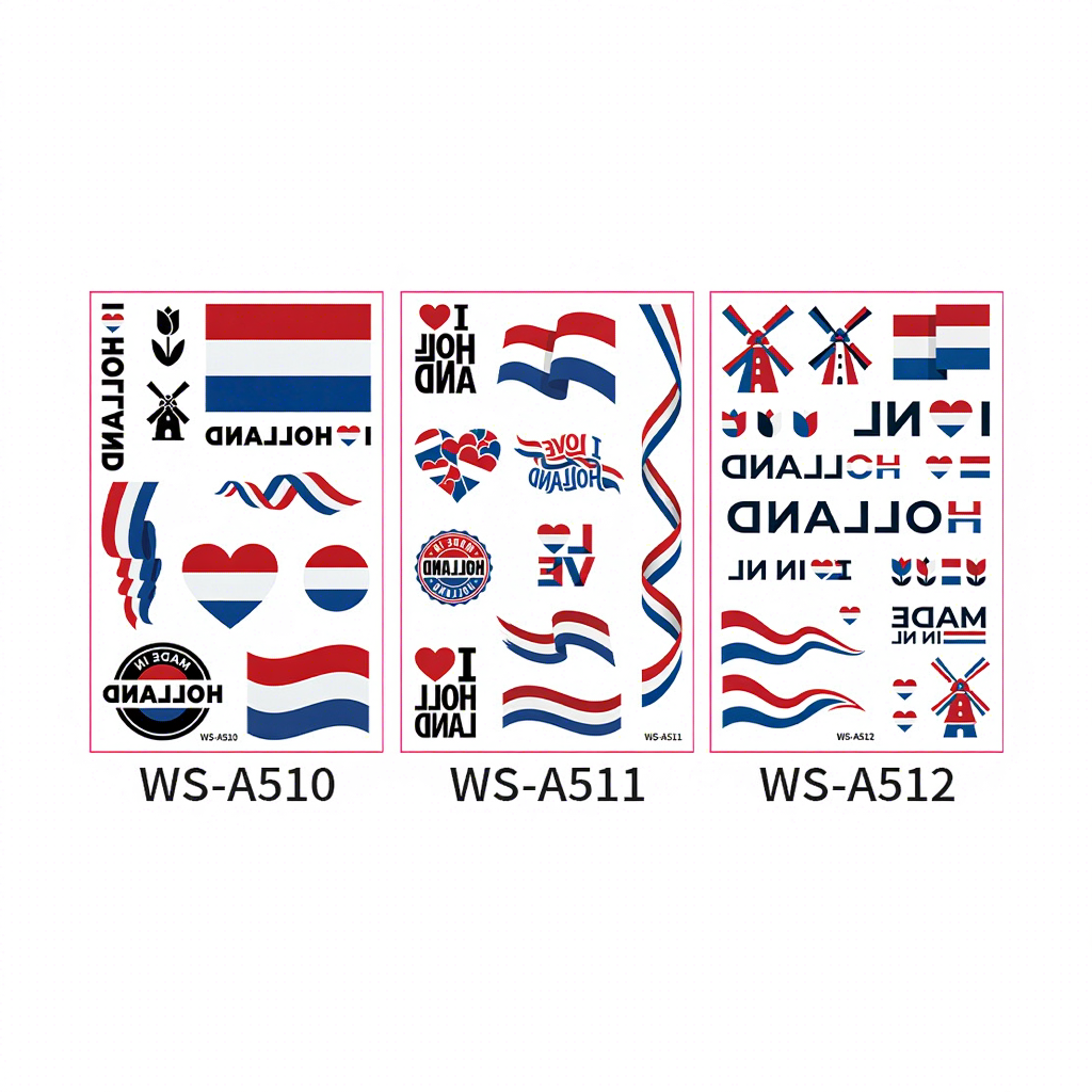 Bandera de los Países Bajos ws-a510-512-3 piezas/juego