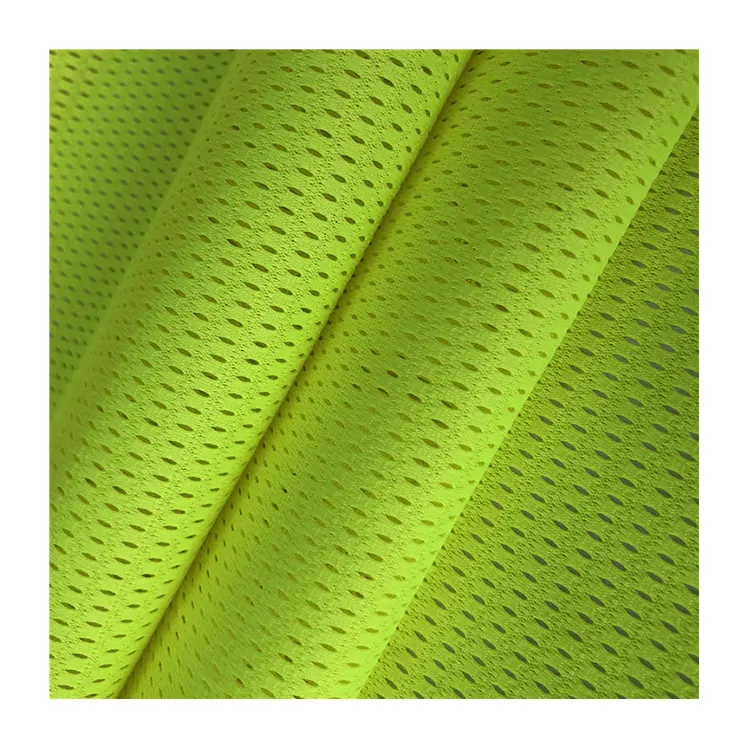 Prezzo a buon mercato 100% poliestere fluorescente tessuti a rete Tricot maglia riflettente maglia per giubbotti di sicurezza