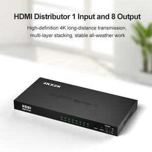 Divisor HDMI 1 entrada 8 salidas Calidad de imagen ultra clara Compatible con salida de video 3D 4K2K Incluye interruptor de alimentación