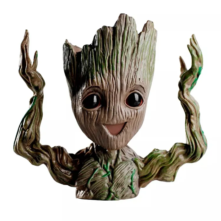 Treeman-pluma de flor, maceta de bebé Groot, maceta de flores suculenta, plantas verdes bonitas, Groot