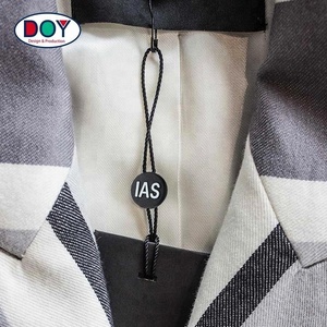 <strong>Custom</strong> Embossed Logo Black Plastic Nylon Hang <strong>Tag</strong> <strong>String</strong> for Garment - Product Image 2