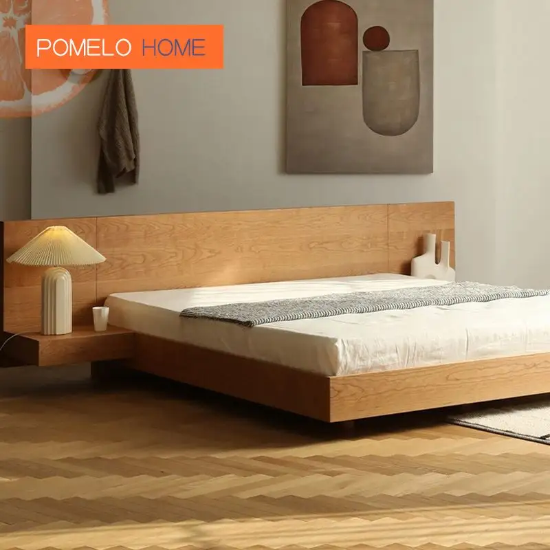 Pomelohome الماهوجني سرير مزدوج خشبي نماذج