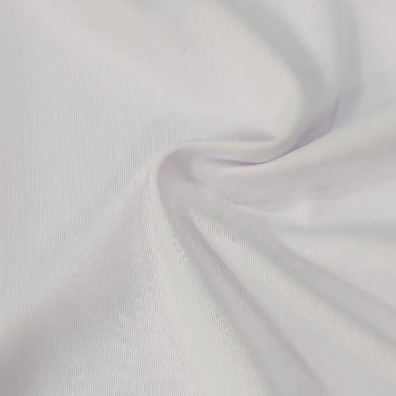 100% Polyester 50D boyalı örme polidex kumaş süblimasyon forması katı interlok beyaz örgü kumaş baskı için süblimasyon