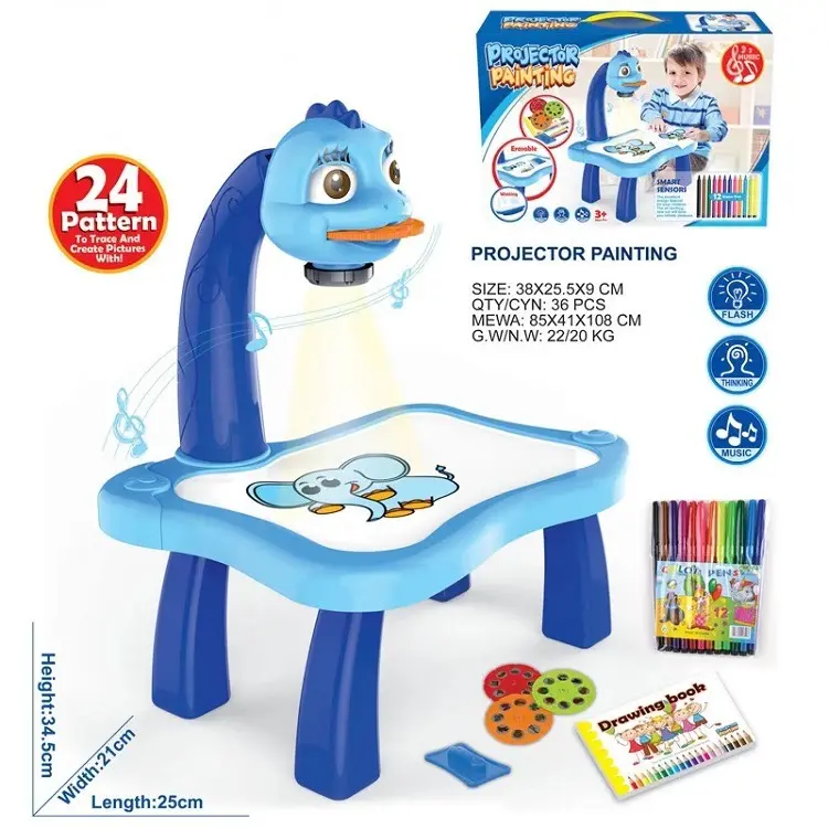 Per bambini ha condotto il proiettore arte disegno da tavolo giocattoli per bambini pittura tavolo arte artigianato didattico strumenti di pittura giocattolo