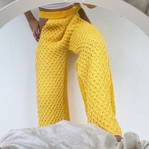 欧美时尚针织休闲裤独特设计腰部镂空女裤 - Product Image 6
