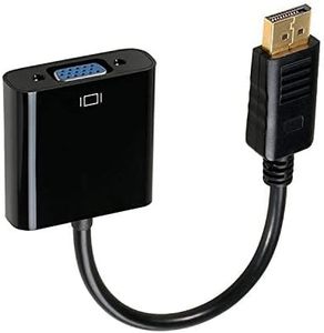 Convertidor SYONG DP a VGA de alta calidad, entrada DisplayPort A Adaptador de salida VGA (macho a hembra) conectores chapados en oro, negro - Product Image 1