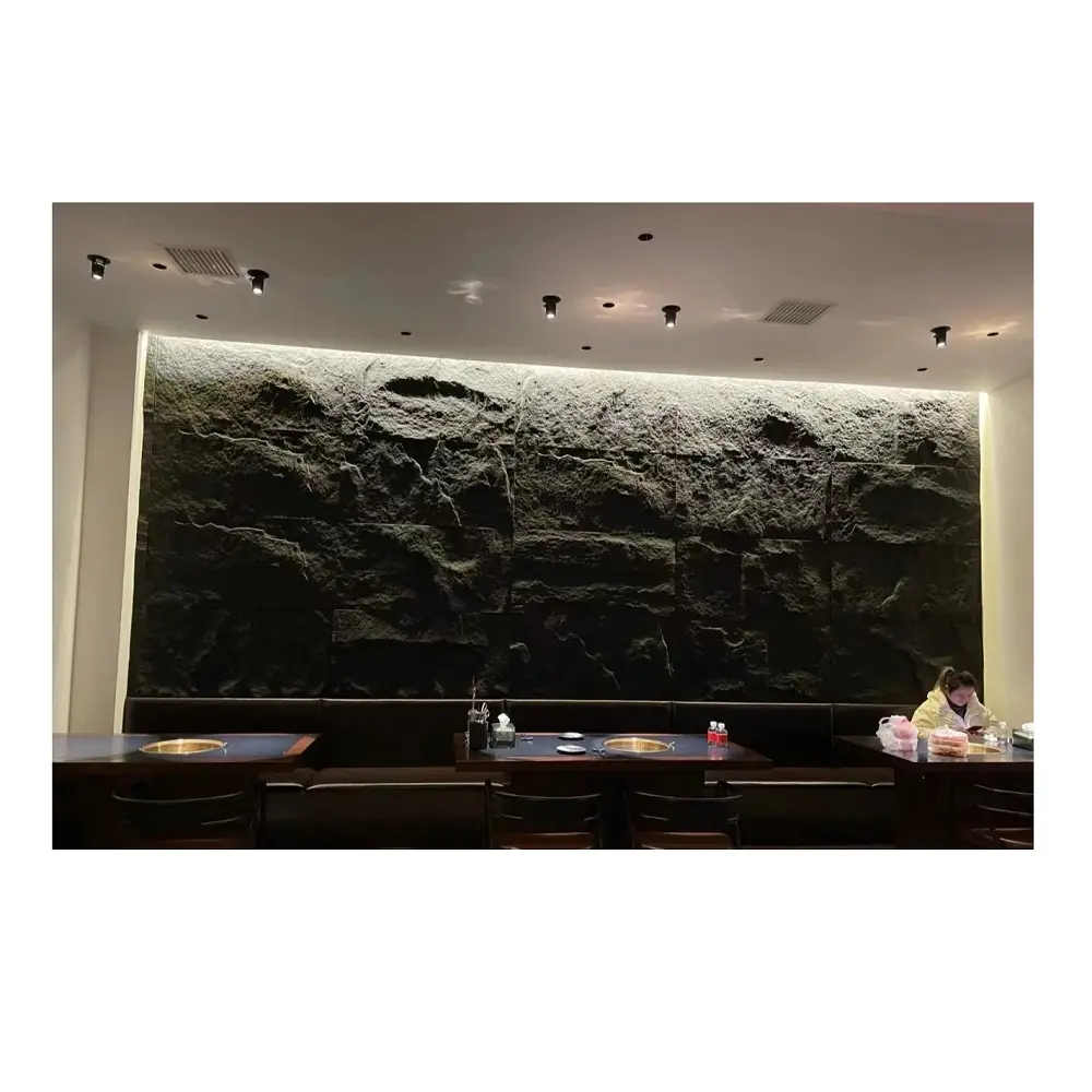 Luxury PU Faux Artificial Light Weights Slate Stone One Panel One Wall Rock Stone Wall Elevation Panel