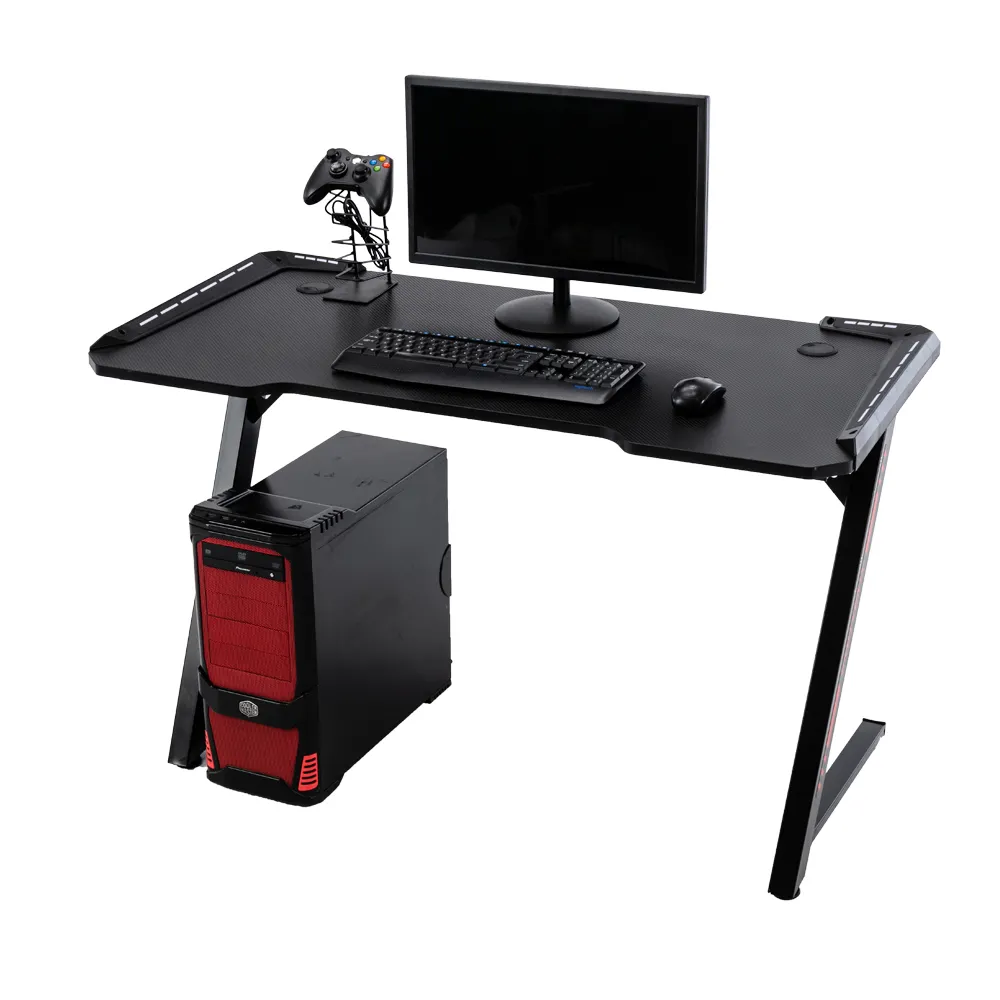 Frete grátis gaming pc racing computador mesa escritorio RGB Led luzes bureau gaming corner table para silla de escritorio game