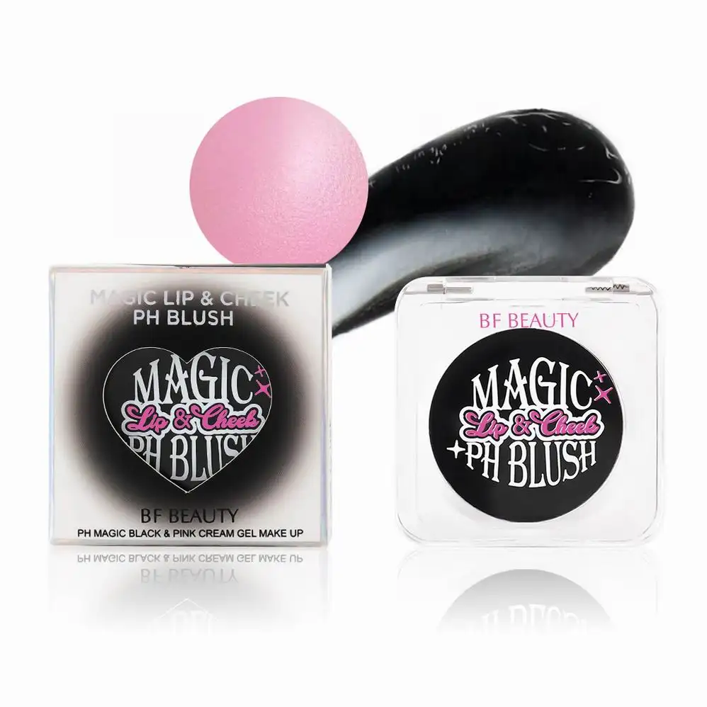 Label pribadi kosmetik Blush Label pribadi memakai panjang tahan air bersinar tidak lengket bibir ajaib pipi Jelly pH Blush