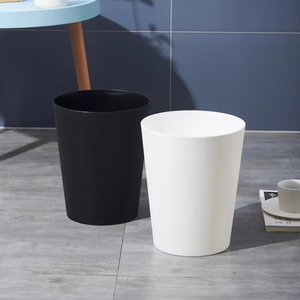 Modern Round Plastic Trash <strong>Bin</strong> Big Calibre Standing Wastebasket with Bag <strong>Packing</strong> for Bedroom Bathroom Uncovered Style Made of PP - Product Image 5