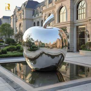 Vườn trang trí tùy chỉnh kim loại nghệ thuật điêu khắc lớn bằng thép không gỉ <span class=keywords><strong>APPLE</strong></span> tượng để bán - Product Image 6