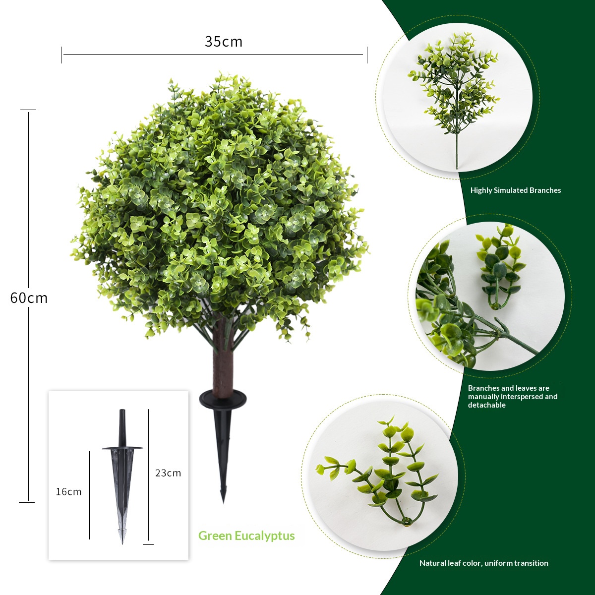 Prise de terre style eucalyptus vert