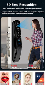Face Tuya Wifi fotocamera App digitale serratura elettronica impermeabile per interfono Video con codice Smart Lock con Nfc Card chiave - Product Image 3