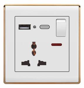 13A tradizionale Usb + presa di tipo C 250V universale multi-funzionale interruttore di alimentazione e presa
