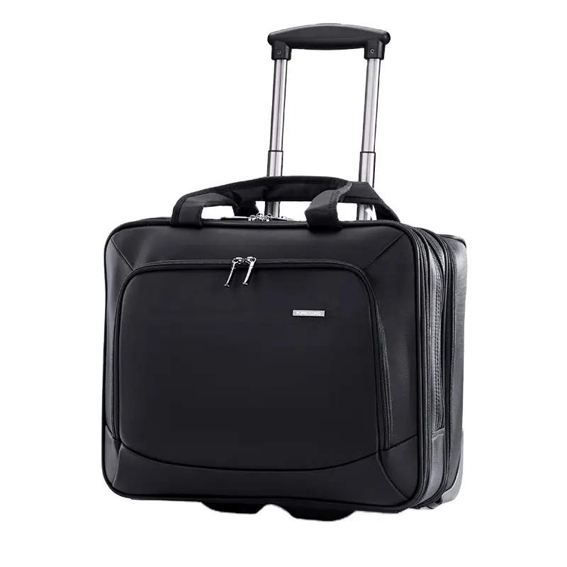 Carry on Travel Rolling Laptop Case Negro Impermeable Ruedas Maletín Business Rolling bag para hombres