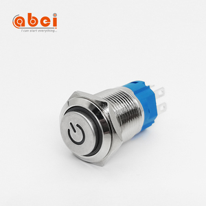 Abei 16 millimetri doppio colore 12V 110V moto con la luce del led interruttore di pulsante impermeabile di spinta in metallo interruttore - Product Image 4