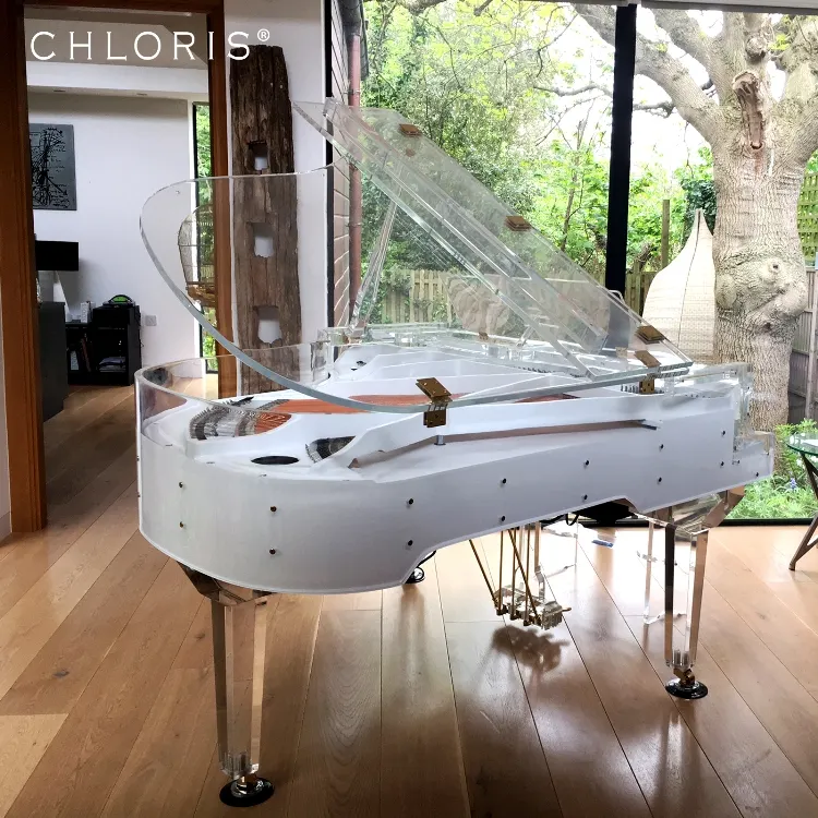 Klavier-Piano de HG-186A de cristal para el hogar, muebles de lujo