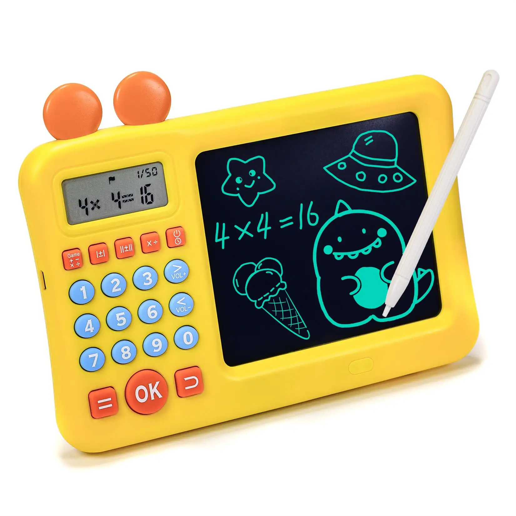 Juguete para niños que aprende números matemáticos máquina de juego de entrenamiento matemático tablero de escritura con lápiz óptico que funciona con pilas