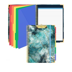 Custom Design Printed Corrugated Spiral Cardboard Clip Folio Board <strong>A4</strong> <strong>Notebook</strong> Clipboard <strong>Folder</strong> with Refillable Lined <strong>Notepad</strong> - Product Image 1