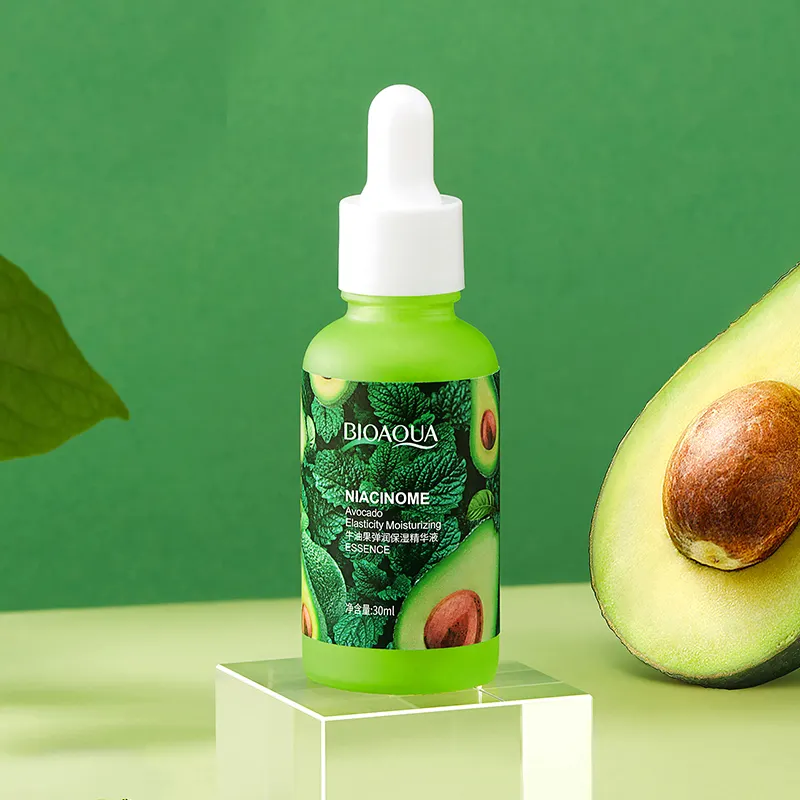 BIOAQUA-botella líquida de aguacate para el cuidado de la piel, perfume puro blanqueador, aceite de esencia de vitamina c, suero facial antienvejecimiento, OEM ODM