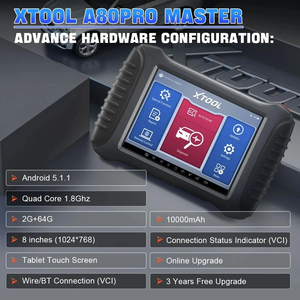 A80 Pro Master All System Diagnostic Tool J2534 ECU <strong>Programming</strong>/Coding CANFD Automotive Scanner Topology Map PMI <strong>Function</strong>