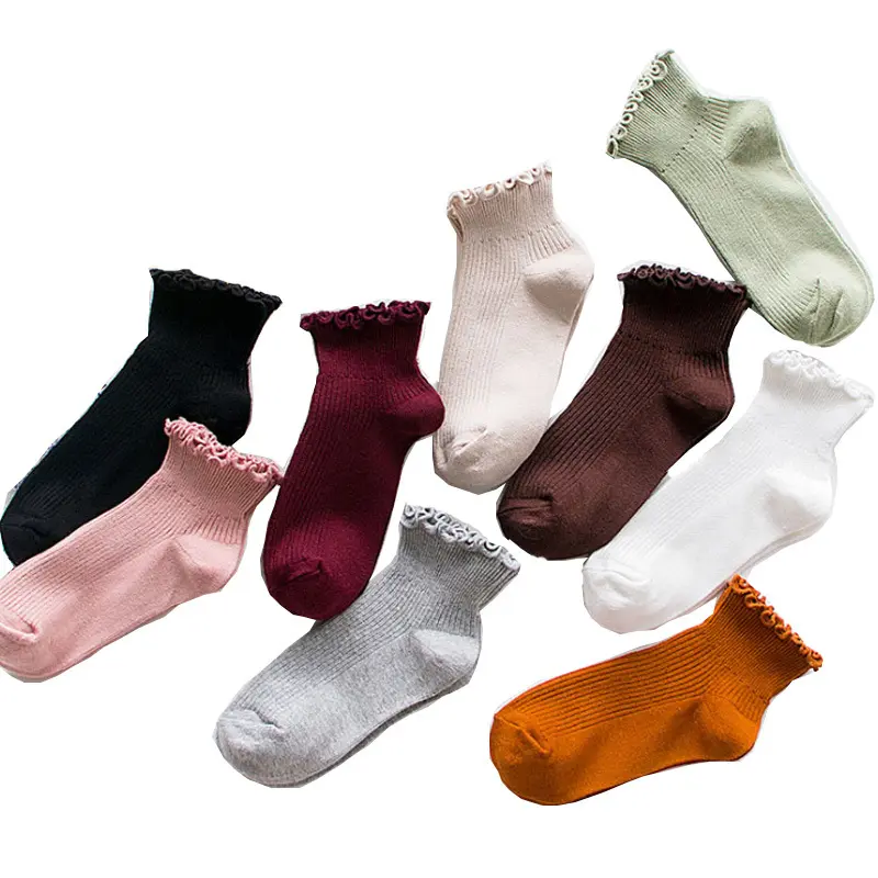 JX-II-0263 Personnalisé conçu chaussettes Bonbons Bonbon Sucré bateau chaussettes dans un solide couleur coton oreille bordé lumière bouche femmes chaussettes