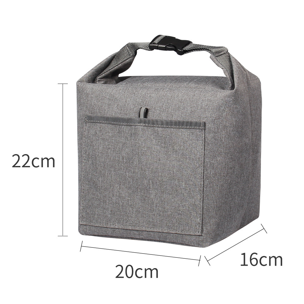 Sac à lunch pliable à boucle gris