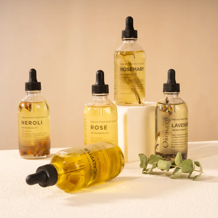 custom logo Pure Natural Organic Skin Care Bulk Essential Oil Rose Flower Multi Massage Oil For Hair Face Body