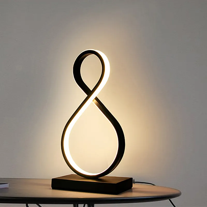 Holesale-luz de mesita de noche en espiral, iluminación de lectura, lámpara de mesa decorativa