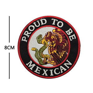 تصميم طائر مكسيكي خيوط ذهبية تطريز قماش ايكو-صفيحة قماشية مصنوعة من الحديد-حقيبة ظهر شعار وطني - Product Image 2