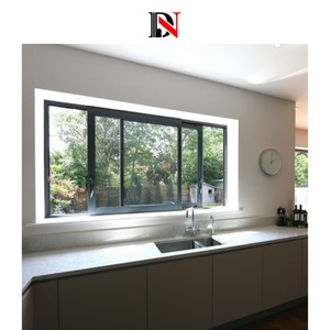 Ventana corredera de doble acristalamiento con marco de aluminio de impacto de huracán comercial Ventana sellada de rotura térmica insonorizada