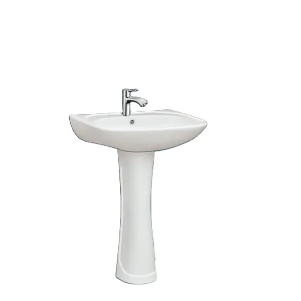 Lavabo de pared de cerámica para baño, lavabo de pedestal