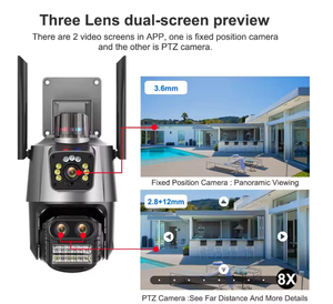 Regis Icsee 9MP 3 Lens Waterproof Linkage Alarm Wireless 8x Zoom Human Tracking <strong>IPC</strong> Security CCTV Wifi Ip <strong>Camera</strong> Ptz - Product Image 3