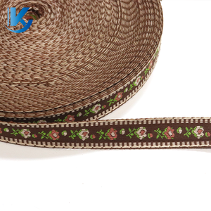 KY Logotipo personalizado Correas elásticas de jacquard Estilo étnico Accesorio de ropa Correa de tela hecha de poliéster duradero - Product Image 1