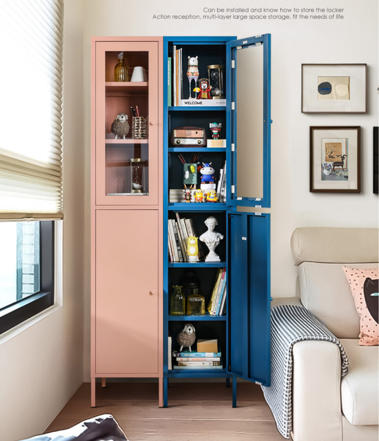 good quality steel material KD Home furniture household bookcase metal crevice storage cabinet for home and office use