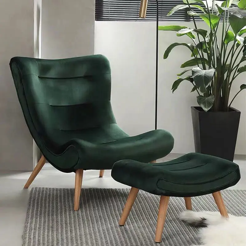 Fauteuil de salon complet de luxe à design moderne, canapé simple paresseux vert, pour loisirs, vente en gros, offres