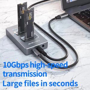 Acasis M.2 TYPE-C3.1ช่องเดียว/สองช่อง NVMe SSD แบบปิดแบบโคลนเคสดิสโก้ Duro สำหรับ M KEY & m/b Key NVMe PCIe SSD ฮาร์ดไดรฟ์ - Product Image 5