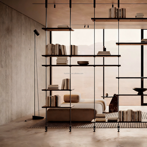 Kệ Sách Lưu Trữ Hiển Thị Tủ Giá Hiện Đại Tối Giản Sang Trọng Modular Tùy Chỉnh Kim Loại Nhôm Với Ánh Sáng Cho Phòng Khách - Product Image 3