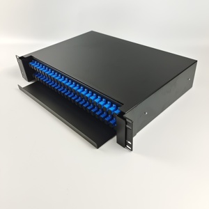 Caja de terminales de fibra montada en rack de 19 pulgadas, cajón deslizante 2u 36 48 96 144, panel de conexión de fibra óptica de tipo de dibujo de distribución de fibras - Product Image 2