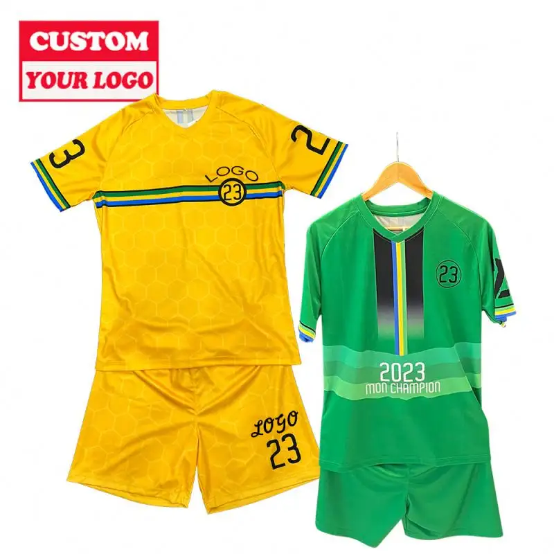 Ropa Deportiva sublimada personalizada, Jersey de fútbol de Brasil con Logo, Kit de uniforme de fútbol