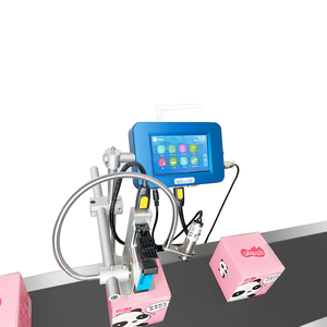 Voll automatische Produktions linie Inkjet-Code-Drucker Codierer Datums drucker arbeiten mit Halterung und Förderband - Product Image 5