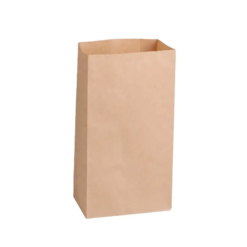 Wholesale Food Grade Greaseproof Paper Bag Custom Printing Store Bag Brown Kraft Paper Bag With Logo Printed