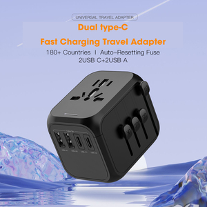 อะแดปเตอร์ปลั๊กสำหรับเดินทางอเนกประสงค์แบบออลอินวันพร้อมพอร์ต USB A และ C สองพอร์ตทั่วโลกเข้ากันได้กับซ็อกเก็ต USA EU UK AUS - Product Image 3