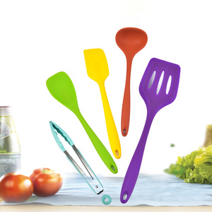 10-Piece Modern silikon mutfak aletleri her şey dahil Set renkli tahsis tencere pişirme araçları dahil naylon Spatula gereçler - Product Image 1