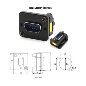 d型螺钉底盘安装vga DB9 DB15公母连接器模块面板安装锌合金DB9 DB15扩展器耦合器适配器