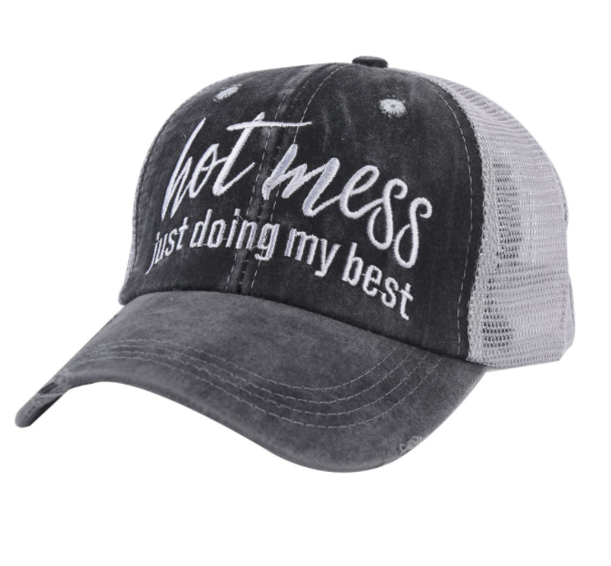 Hot mess-juste faire de mon mieux-maille gris